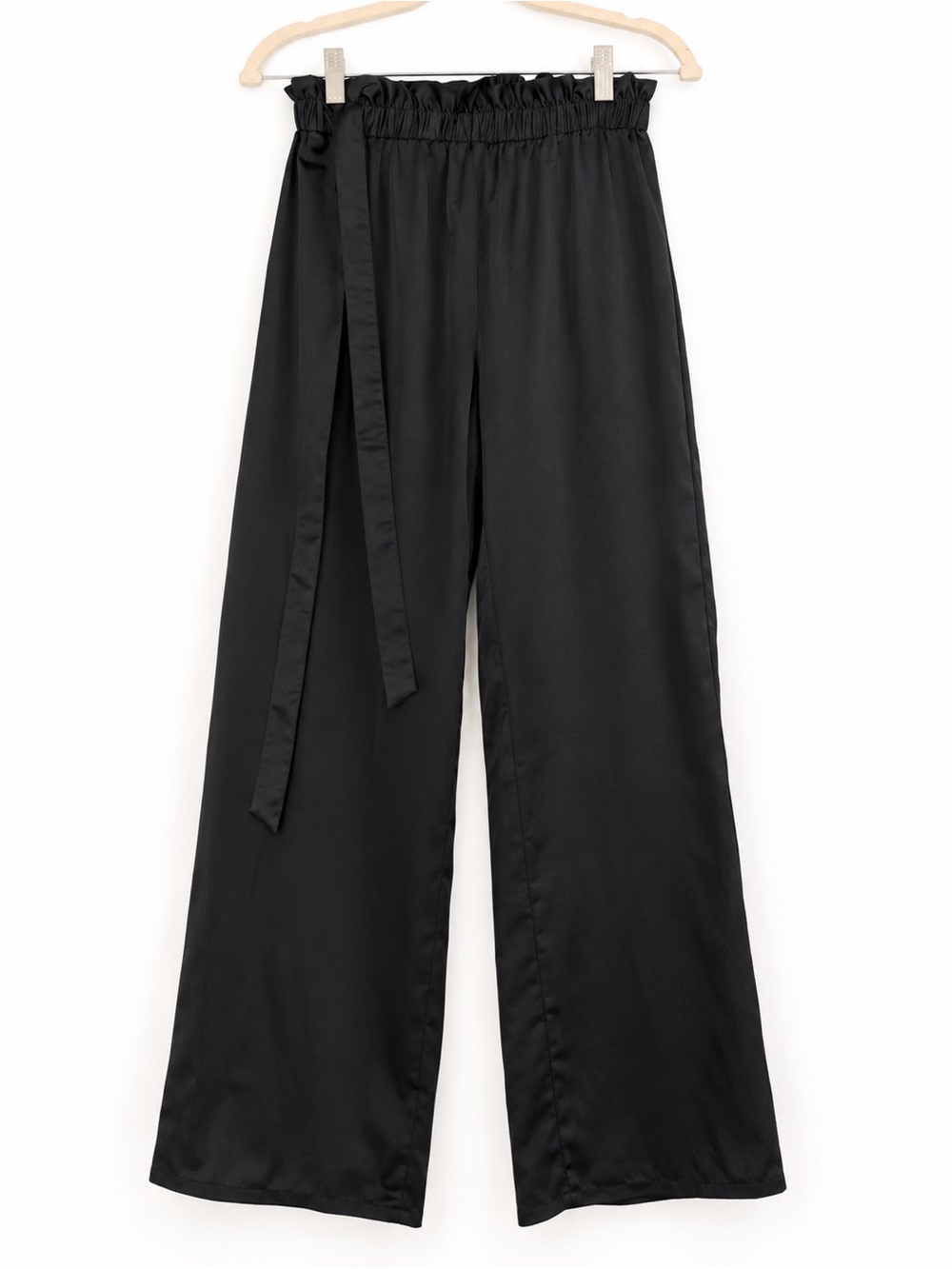 BCX Women’s Black Elastic-Waist Silk Pants